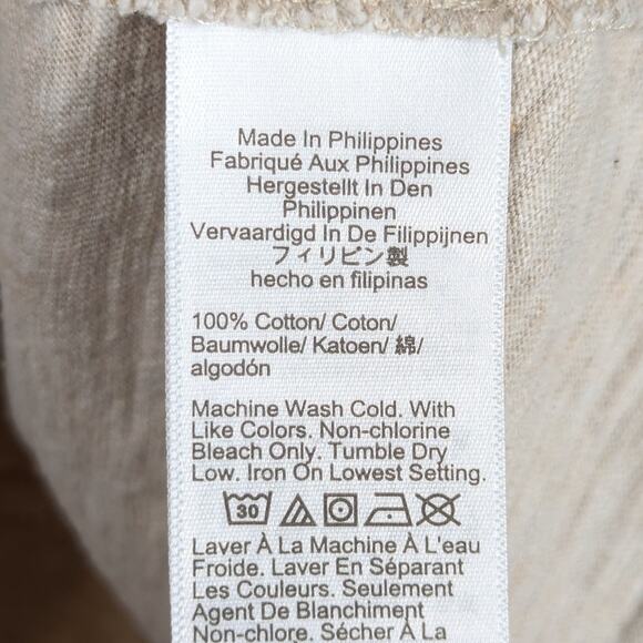 J.Crew Small Beige Long Sleeve Girlfriend Tee Women’s 100% Cotton Basic Top - Picture 3 of 4